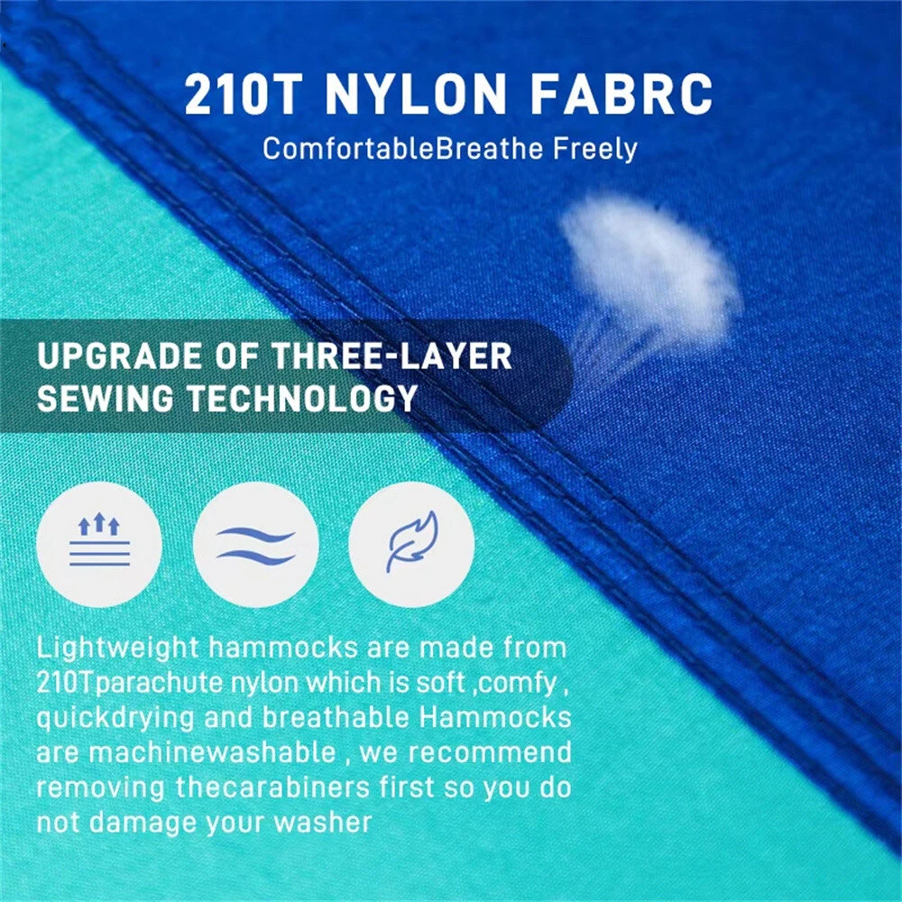 (image for) IPRee Portable Parachute Hammock 270x140cm Camping Survival Outdoor Indoor Hammock for Backyard Patio Hiking Travel